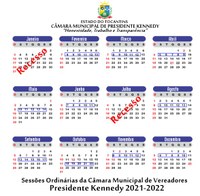 Calendário de Sessões Ordinárias é divulgado pela Câmara Municipal de Presidente Kennedy