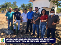 Vereadores recebem gerente regional da HidroForte em Presidente Kennedy.